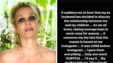 Britney Spears speaks out about naked photos after ex Kevin。